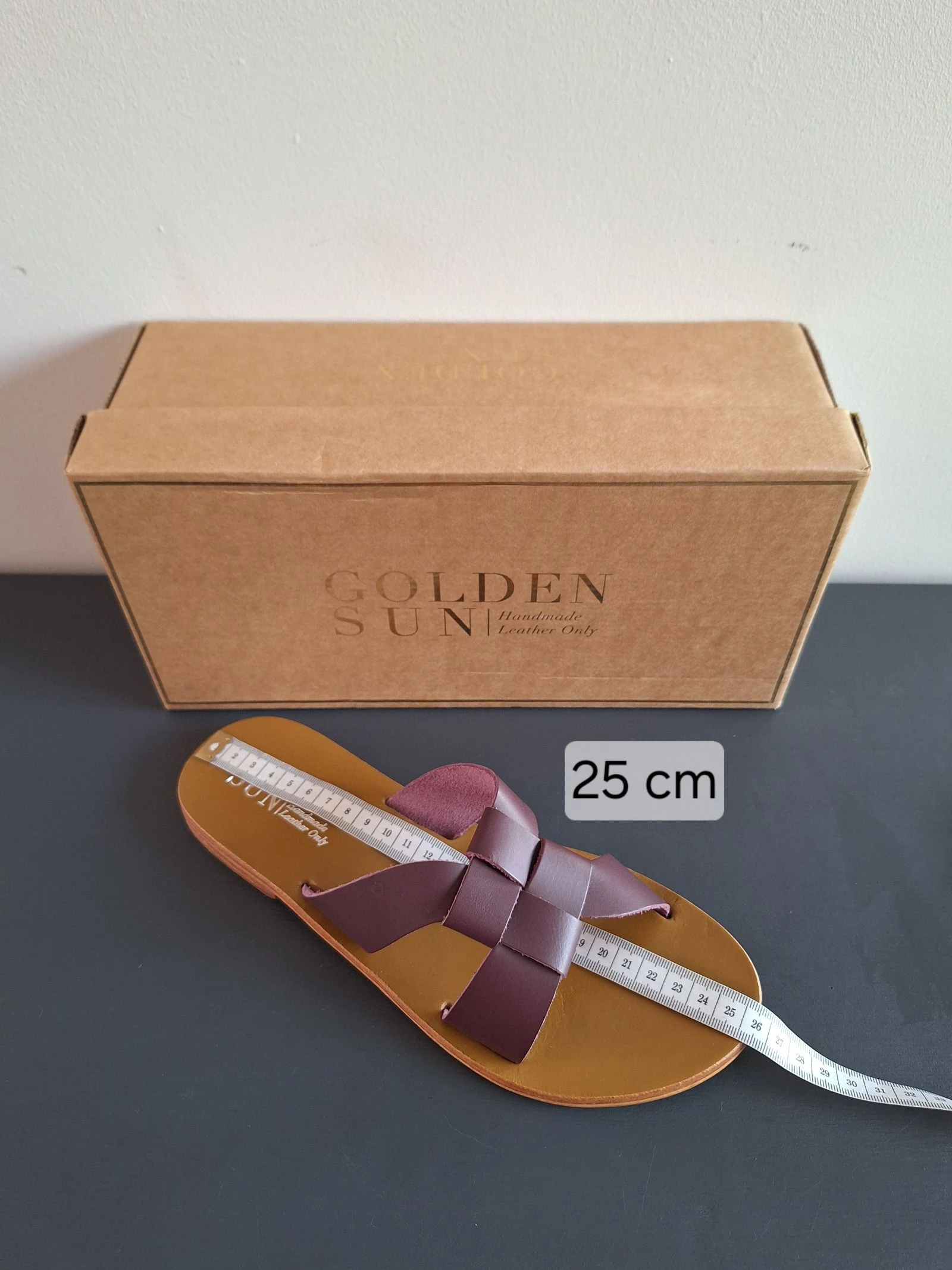 Golden Sun burgundy paarse leren slippers 38 – photo 5